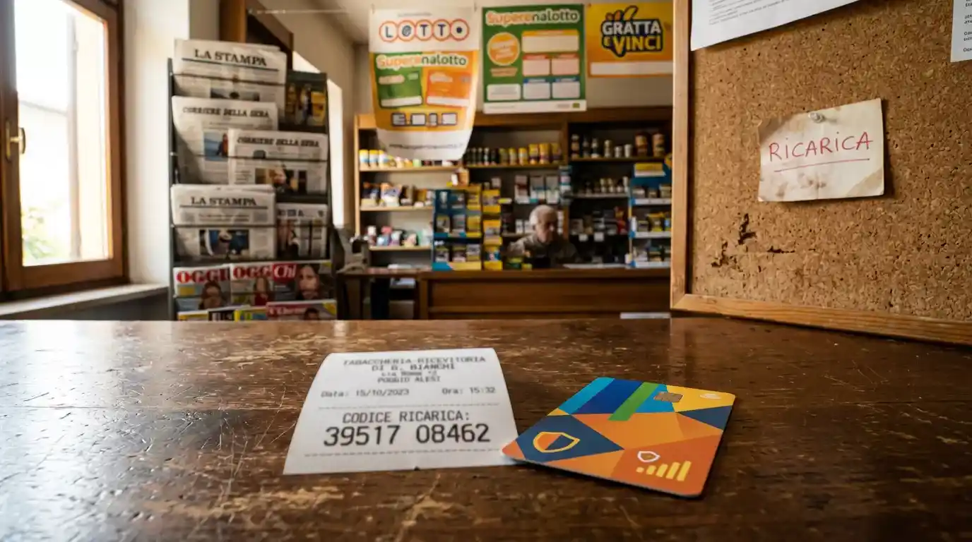 Voucher Neosurf prepagato venduto in una tabaccheria italiana